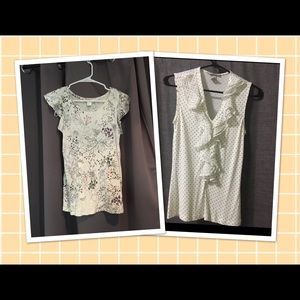 H and M shirts size xs. White dots and floral